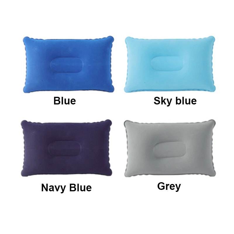 (image for) Portable Folding Inflatable Air Cushion Outdoor Travel Sleeping Camping PVC Neck Stretcher Backrest Airplane Comfortable Pillow